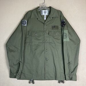 Cross Colours‎ Shaket Mens M Green Army USA Limited Edition Shirt Jacket Adult